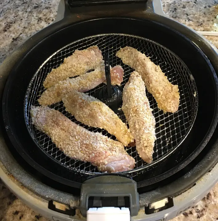 Low carb chicken strips in the Actifry air fryer