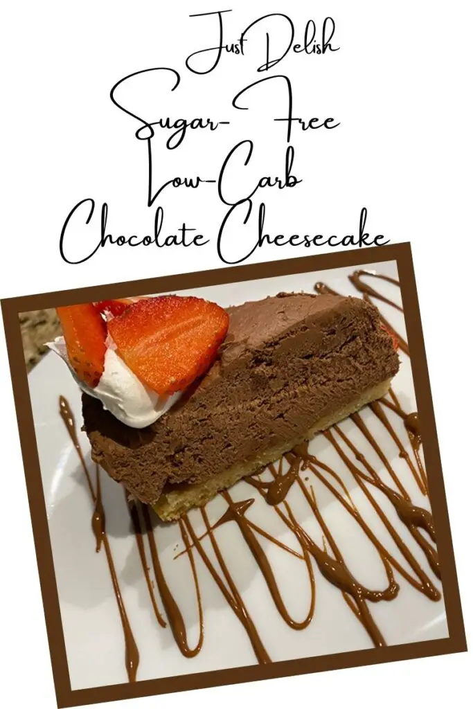 picture of our sugar-free low carb chocolate made with our sugar free choclate cheesecake recipecheesecake recipe