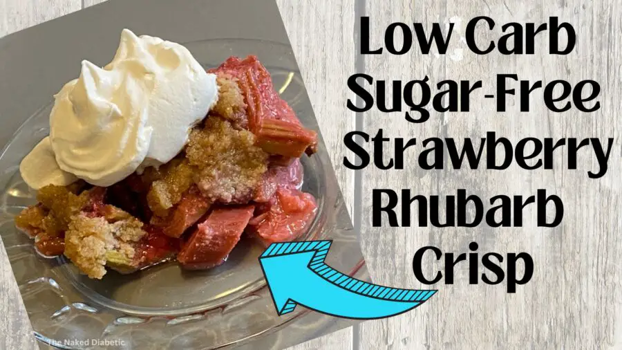 low carb sugar free rhubarb strawberry crisp