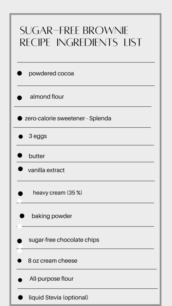 sugar-free brownie ingredients list