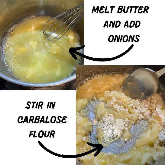 Step 1 and 2 - low carb cheesy cauliflower bake recipe