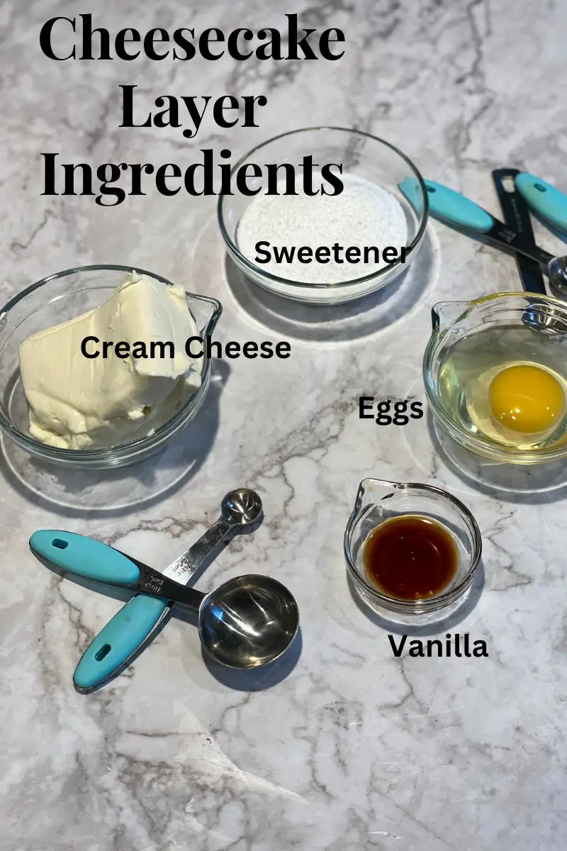Sugar Free Cheesecake Brownies - ingredients for cheesecake layer