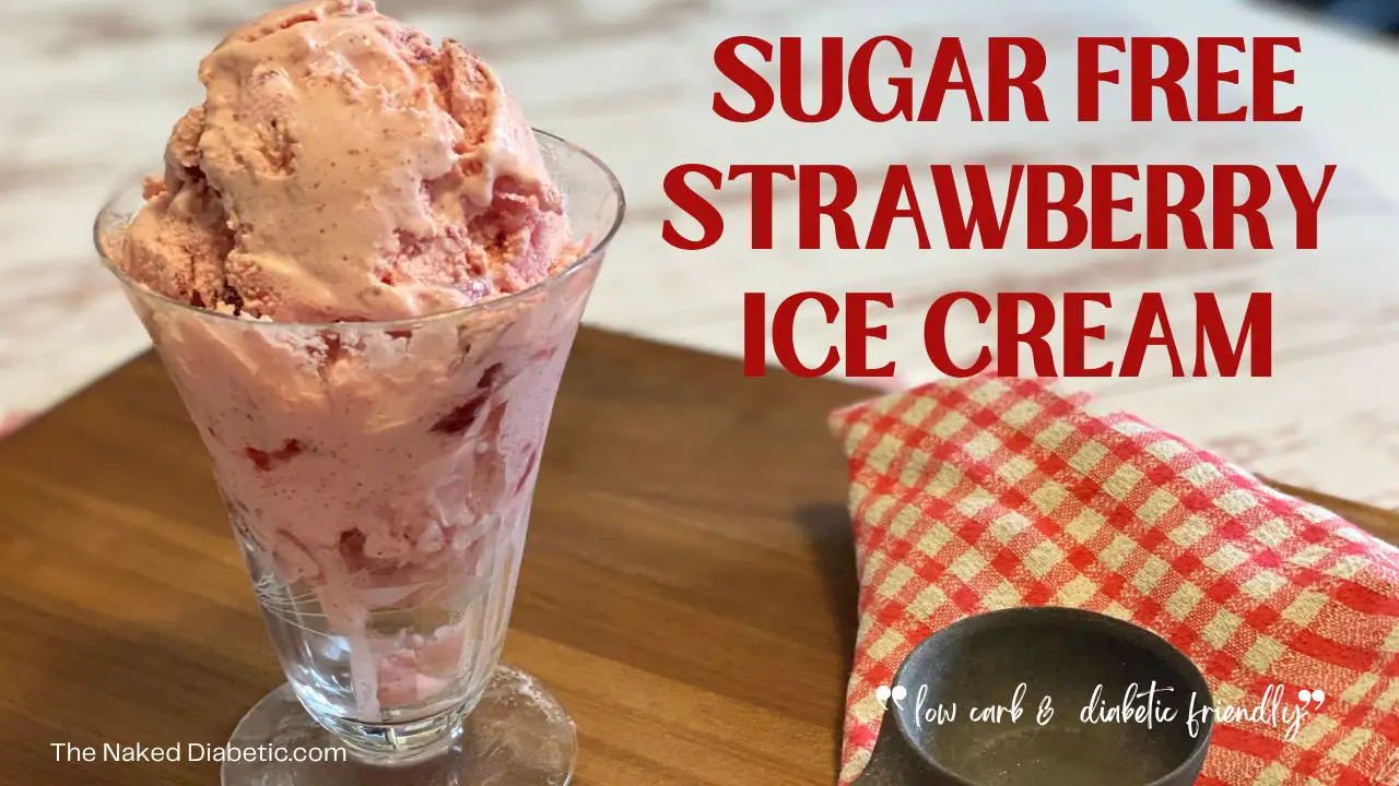 Simple Sugar Free Strawberry Ice Cream Recipe for Diabetics.