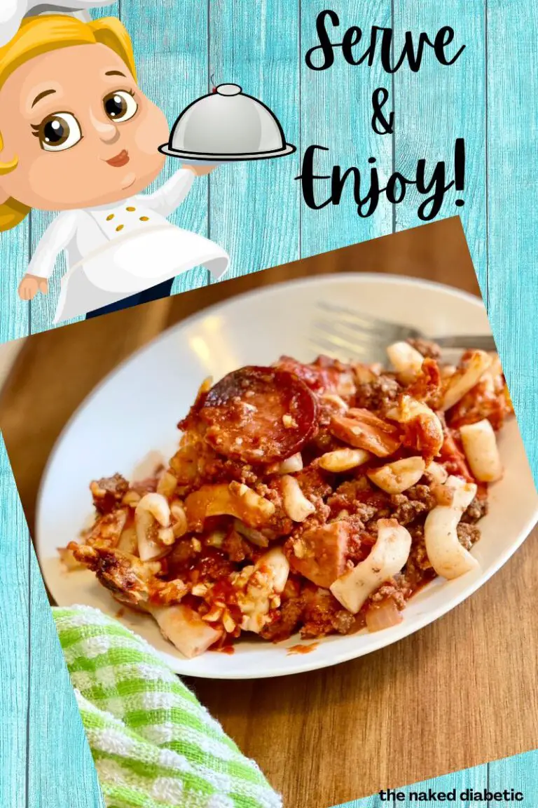 Easy Diabetic Low Carb Pizza Casserole Recipe (with noodles)