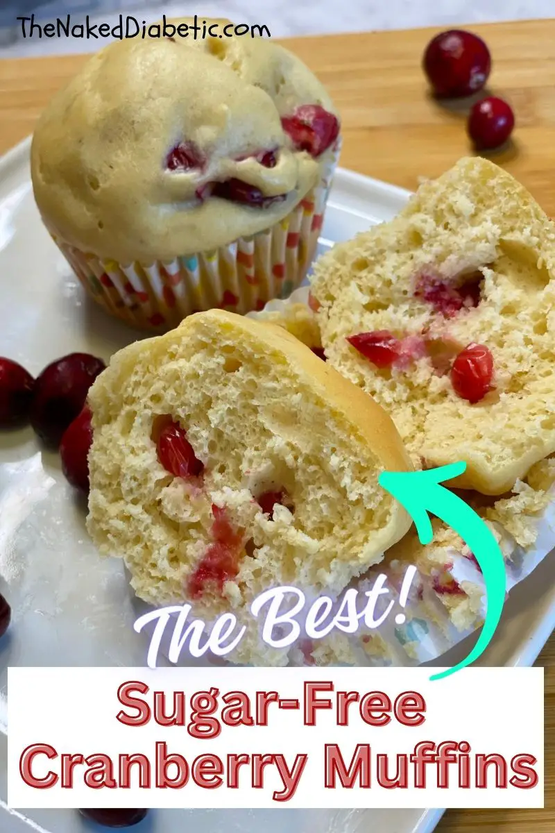 picture of sugar free cranberry muffins on a white plate