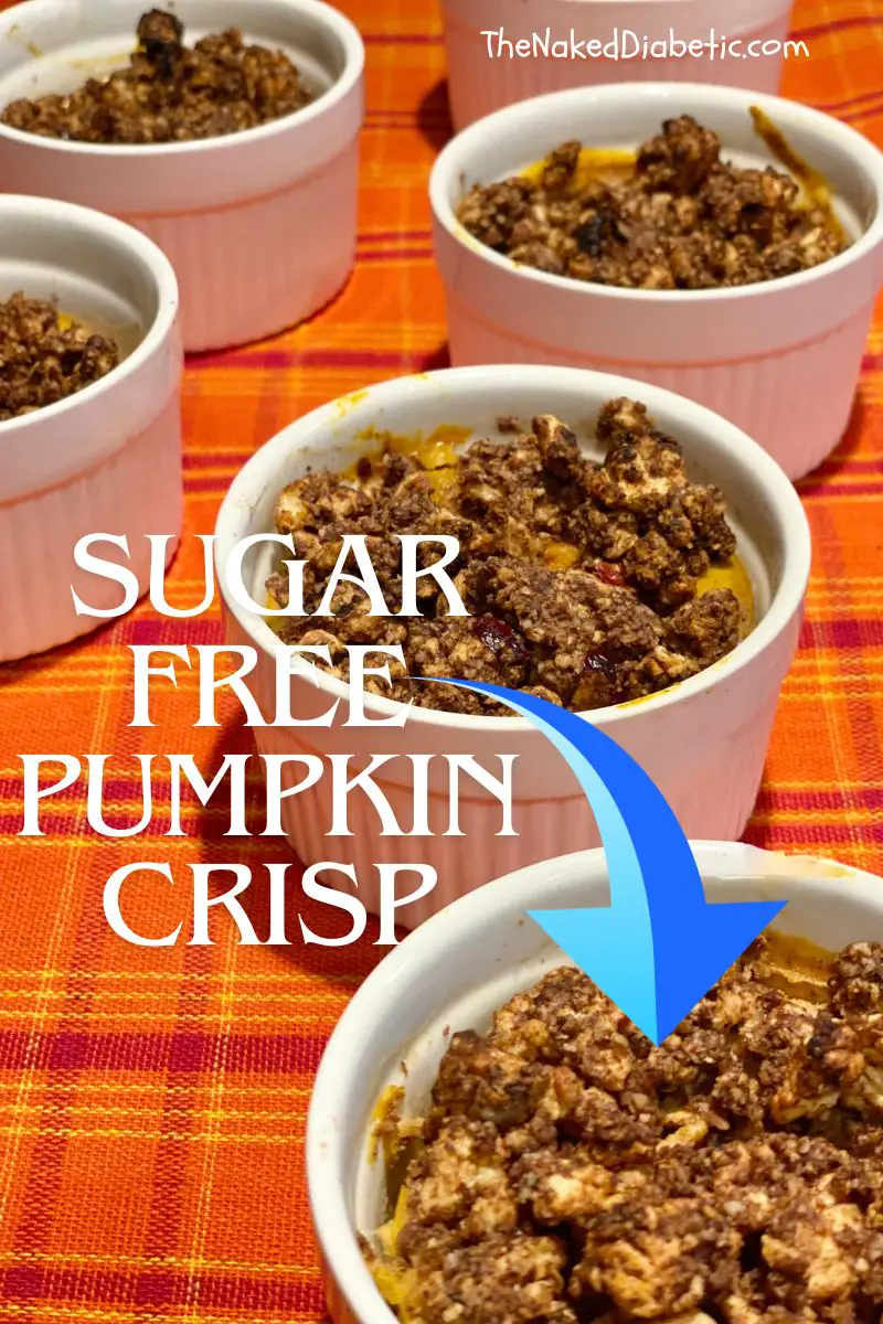 picture of sugar free pumpkin crisp in white ramekins