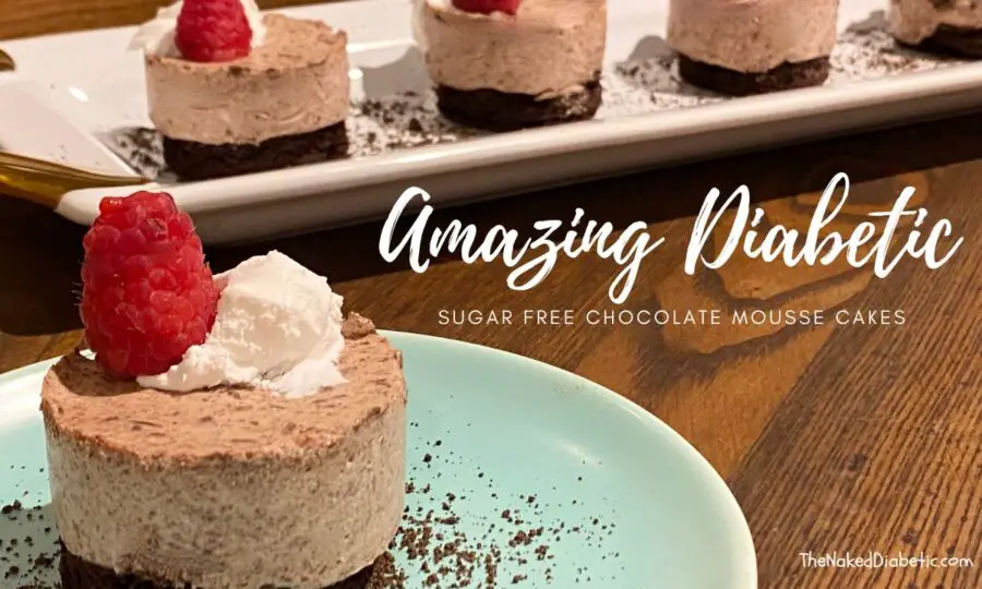diabetic sugar free chocolate mousse cakes on a serving platter