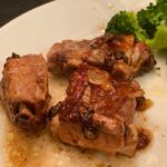 sugar free sweet and sour chili ribs on a plate