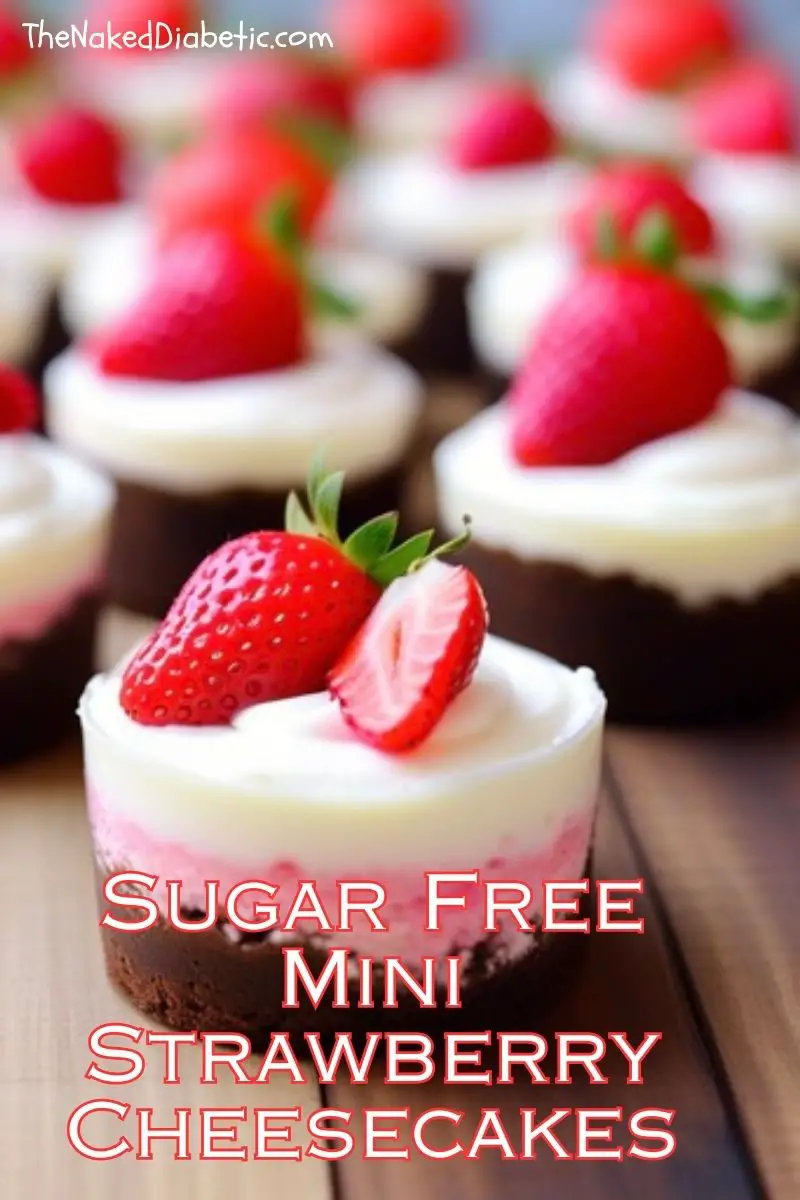 Sugar Free Mini Strawberry Cheesecake on a plate