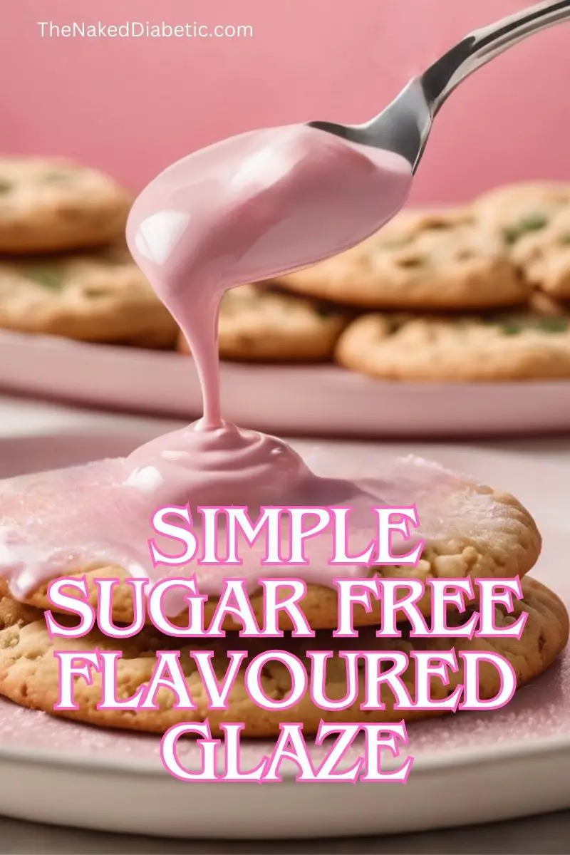 flavoured sugar free glaze recipe - being drizzled over a cookie