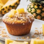 sugar free pina colada muffins with coconut flakes on it