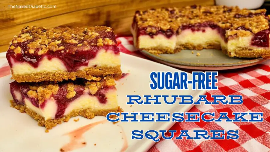 Sugar Free Rhubarb Cheesecake Squares