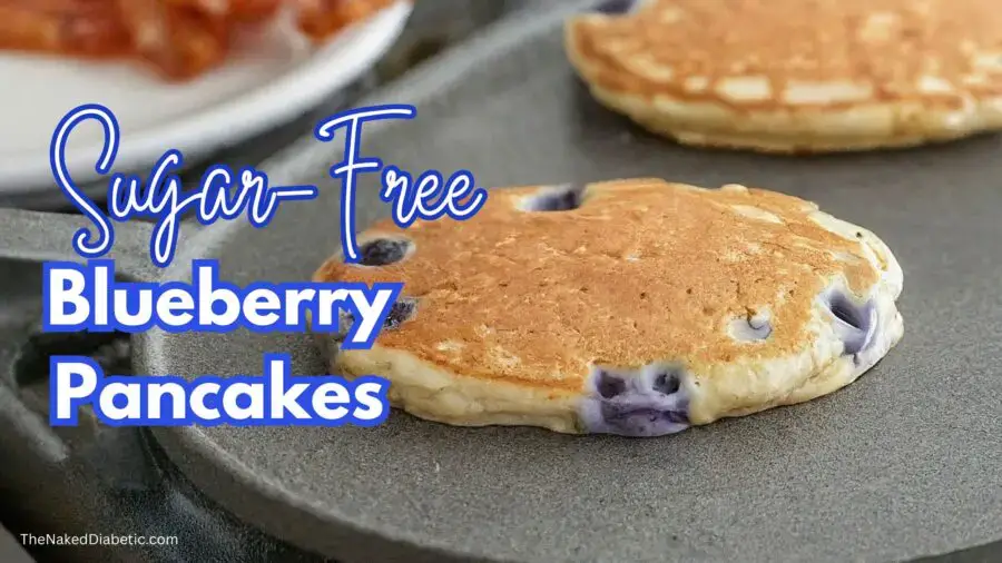 image for sugar free blueberry pancakes recipe