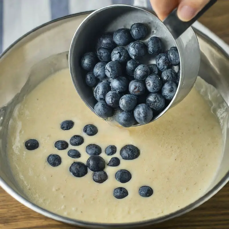 add fresh blueberries to pancake batter