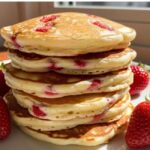 low carb strawberry pancakes on a plate