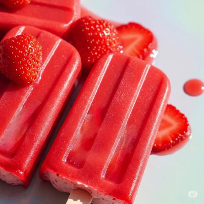 low carb strawberry popsicles