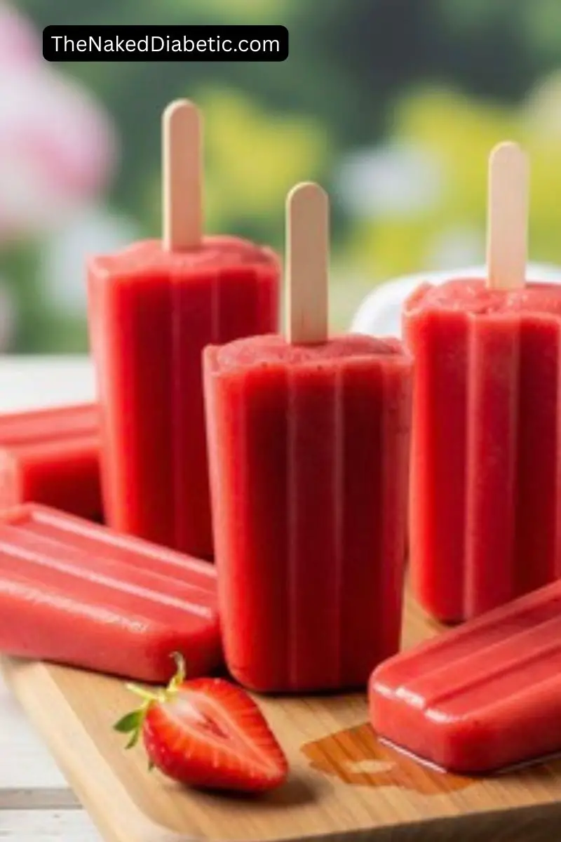 Low Carb Strawberry Popsicles