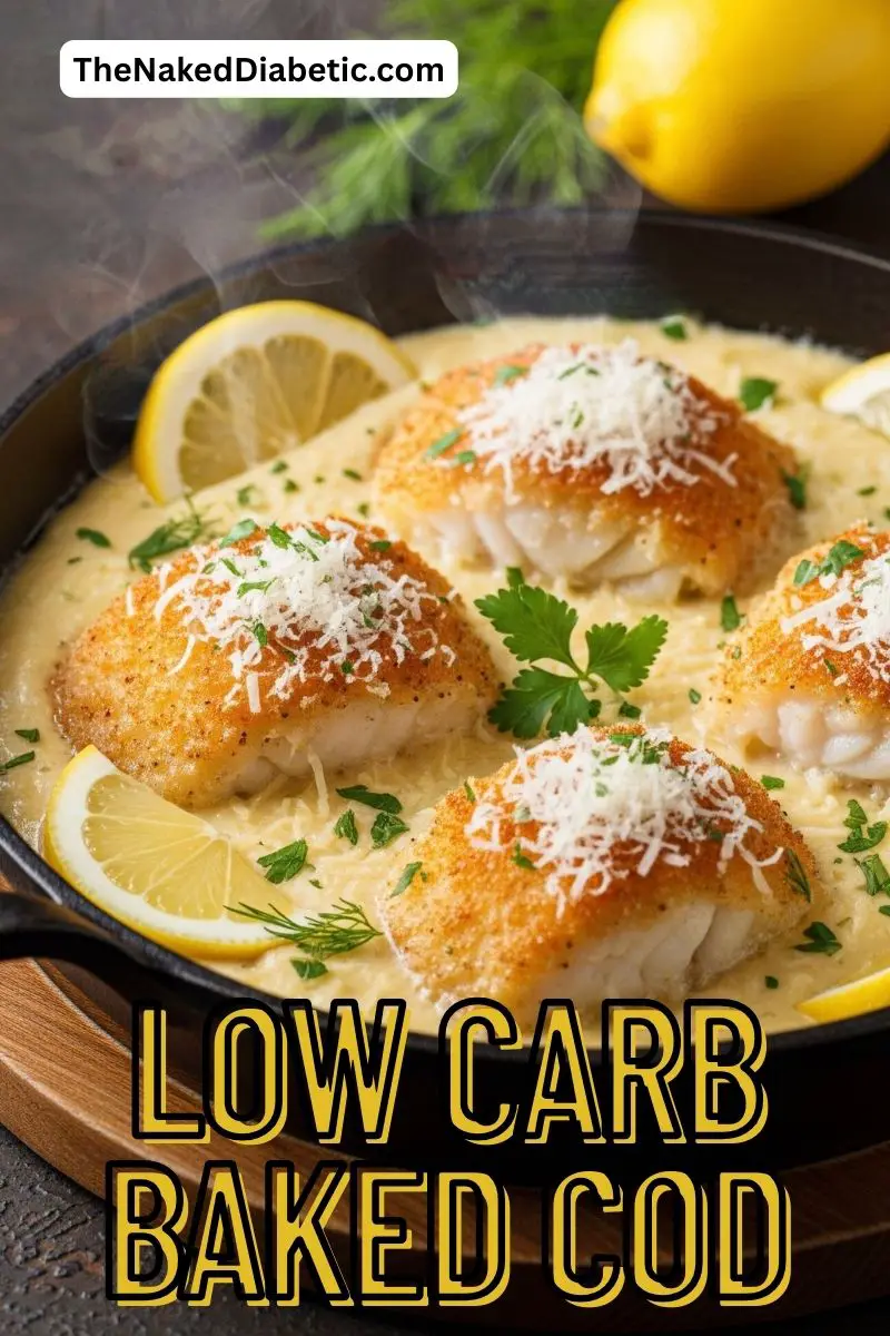 low carb baked cod with lemon and parmesan